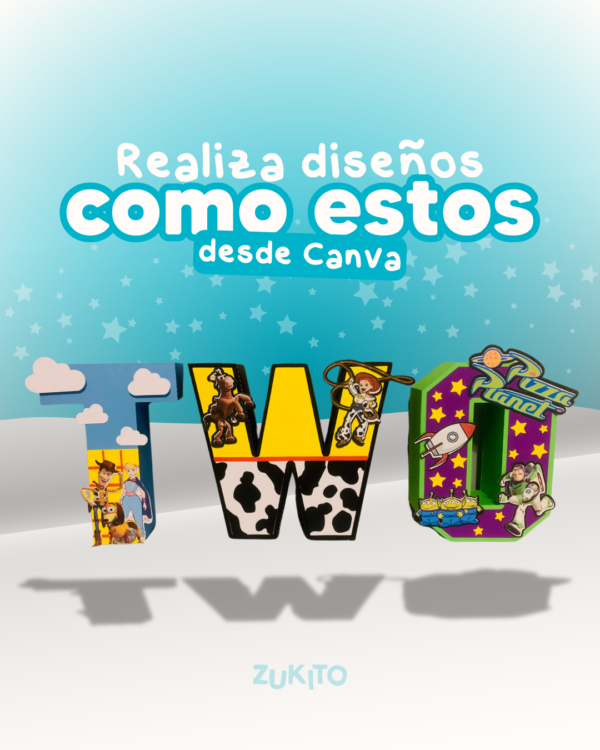 Letras 3D editables en Canva - 60 piezas - Image 2